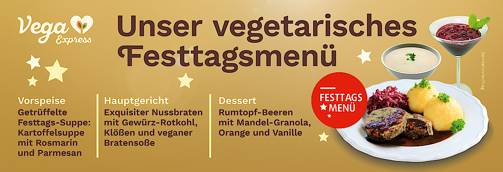"Das vegetarische Weihnachtsmenü von VegaExpress - Jetzt probieren!"