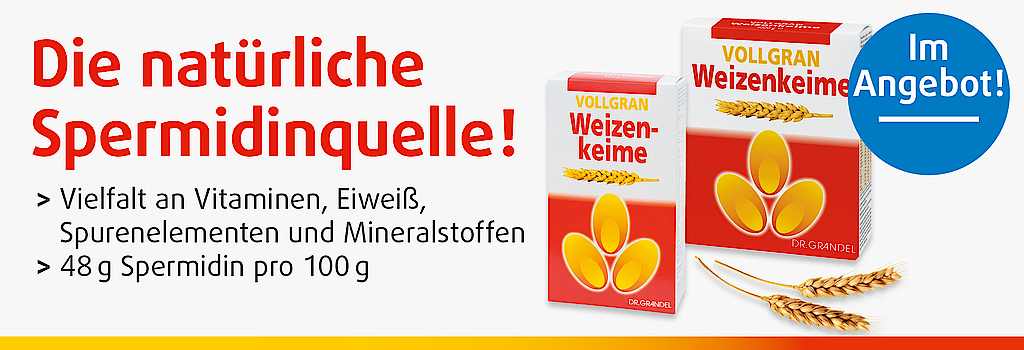 "Diesen August im Angebot: VOLLGRAN Weizenkeime, eine natürliche Spermidinquelle!"