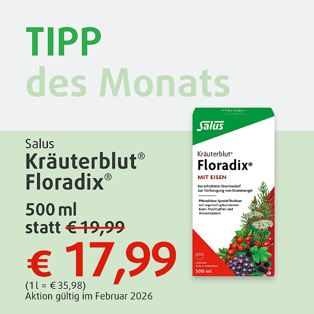 "Diesen Monat im Angebot: Floradix von Salus!"
