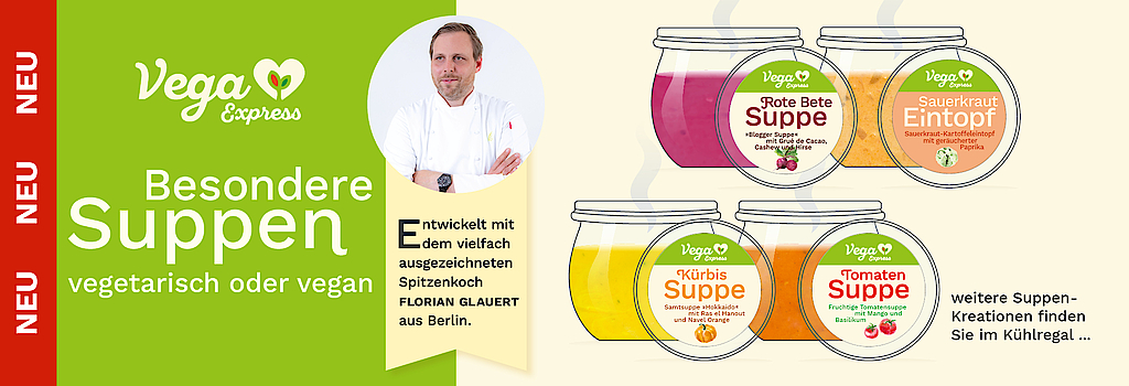 ""Besondere Suppen vegetarisch oder vegan von Vega Express""
