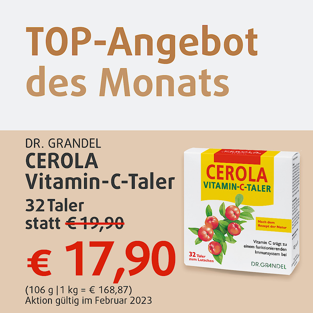 "Angebot des Monats: Dr. Grandel CEROLA Vitamin-C-Taler"