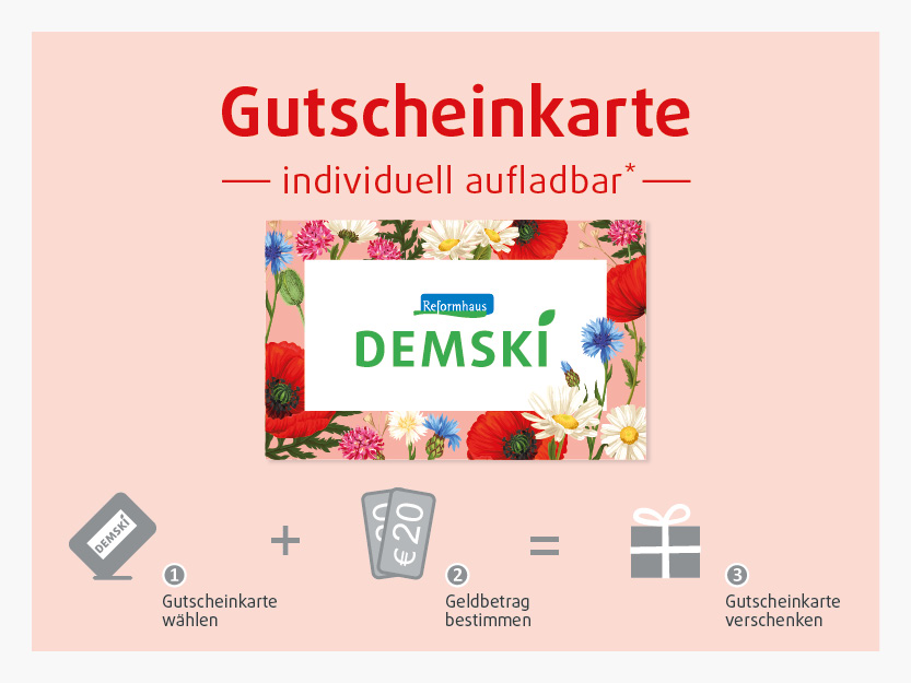 "Gutscheinkarte beim Reformhaus Demski."